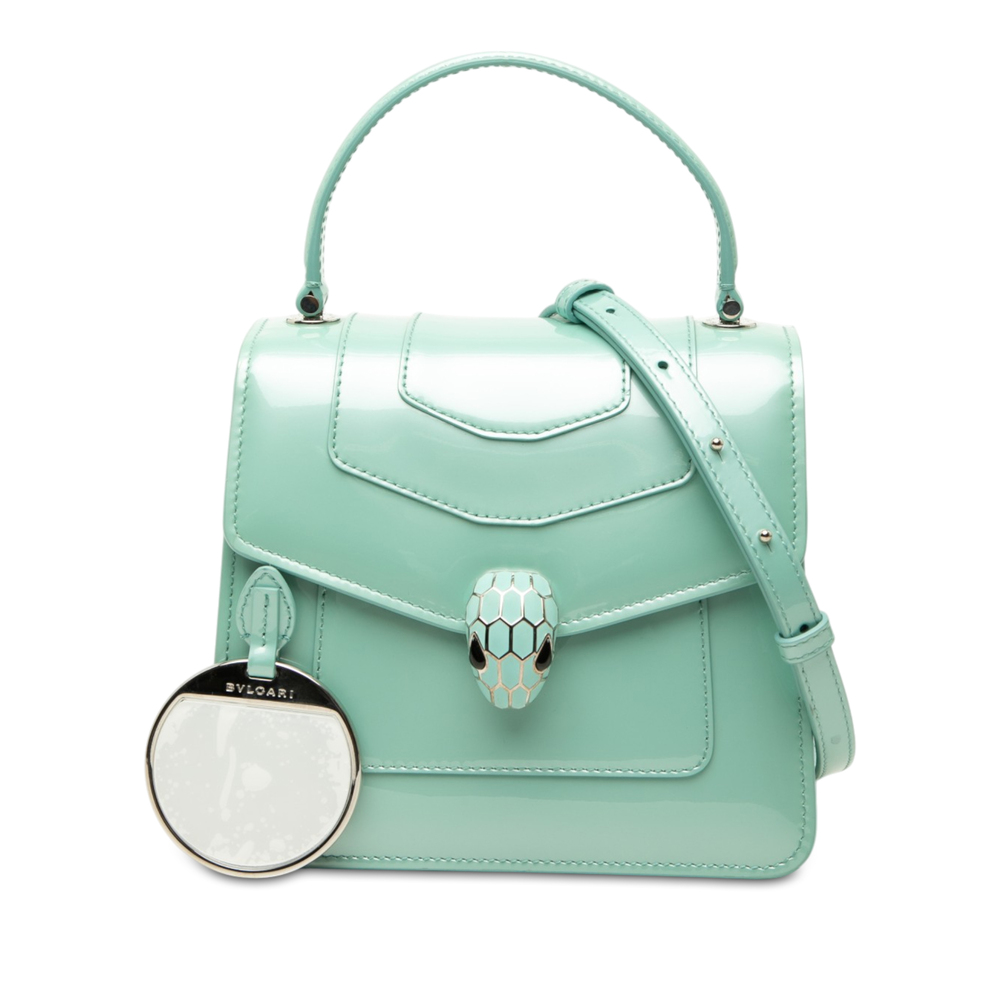 Pre-Loved Bvlgari Small Patent Serpenti Forever Top Handle Satchel - Picture 7 of 7
